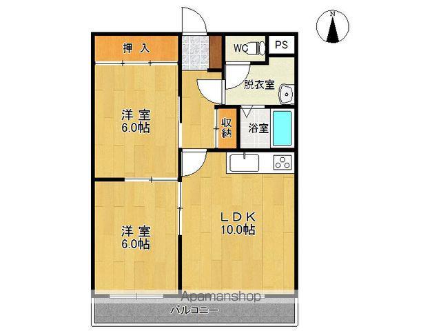 ラポール幸西(2LDK/3階)の間取り写真