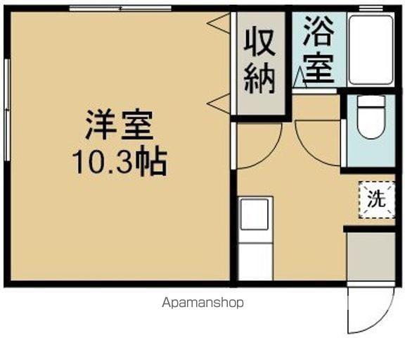 アルカディア大学前(1K/1階)の間取り写真