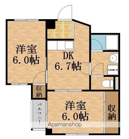 高殿ハイム(2DK/2階)の間取り写真