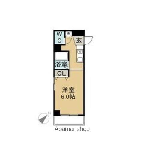 ドミールS・K(ワンルーム/2階)の間取り写真