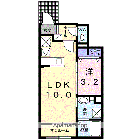 グラウビュンデン ヴィレッジ(1LDK/1階)の間取り写真