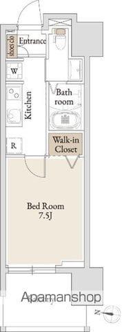 BLESS亀戸(1K/18階)の間取り写真