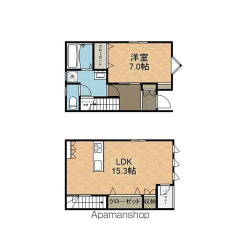 西矢倉テラスハウス(1LDK)の間取り写真