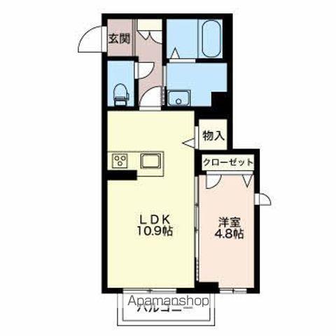 モンレ—ヴ(1LDK/1階)の間取り写真