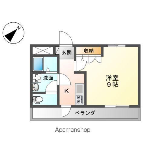 コンチェルト笠岡C棟(1K/2階)の間取り写真