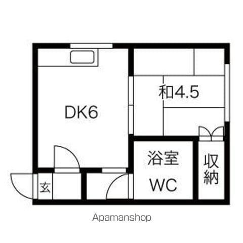 リストワール白石(1DK/2階)の間取り写真