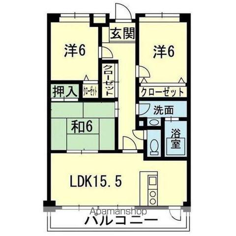 フラワーマンション城西(3LDK/9階)の間取り写真