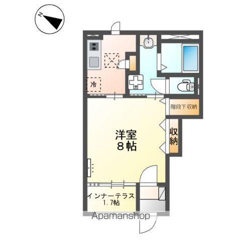 プライムテラス(1K/1階)の間取り写真