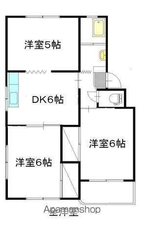 勝田ハイツ(3DK/2階)の間取り写真