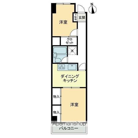 カーサ大和 錦町(2DK/2階)の間取り写真