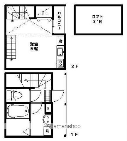 MEZONA旭ヶ丘壱番館(ワンルーム/2階)の間取り写真