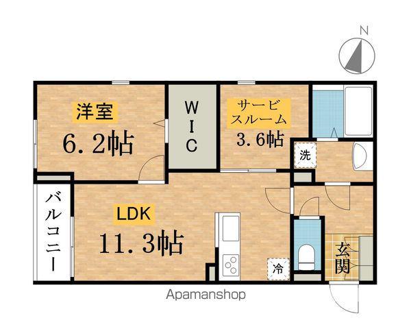 リバービュー打越(1LDK/2階)の間取り写真