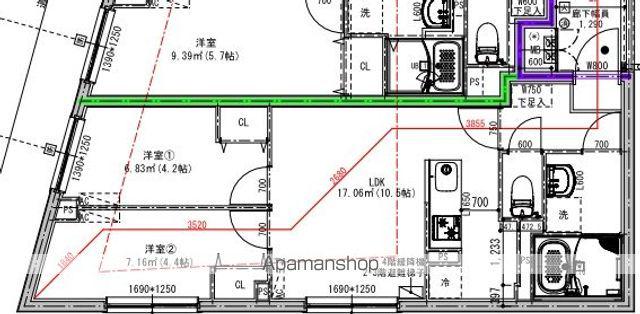 G.T.A. 中野坂上(2LDK/3階)の間取り写真