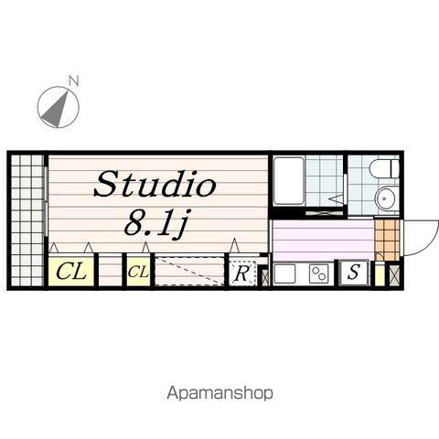 リブリ・エルミタージュ(1K/1階)の間取り写真