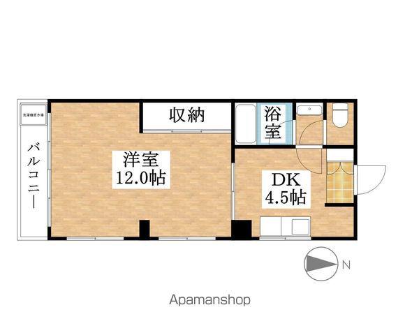 富士和マンション(1DK/2階)の間取り写真