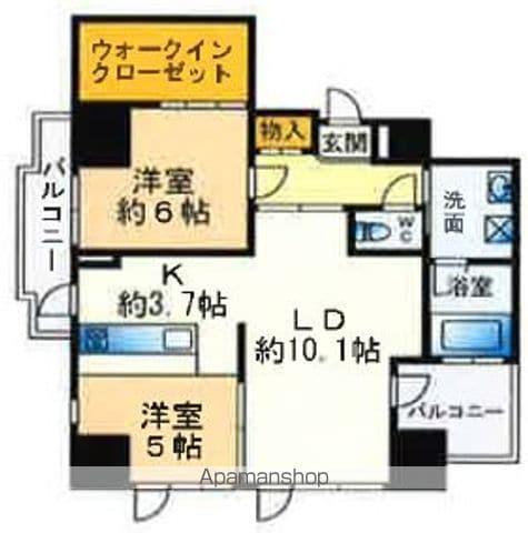 THE CROSS-MENT(2LDK/6階)の間取り写真