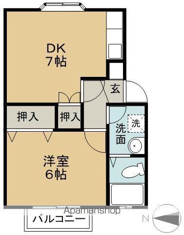 メゾン島高松(1DK/1階)の間取り写真