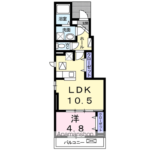 ブリッサNT(1LDK/1階)の間取り写真