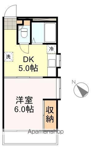 北山レジデンス(1DK/3階)の間取り写真