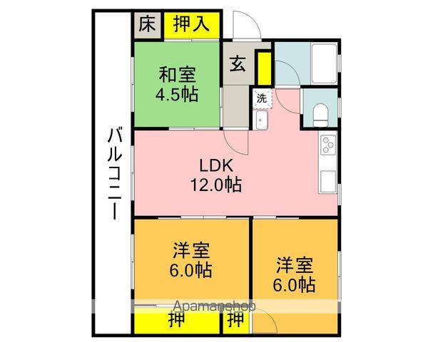 ステージさんよう1(3LDK/1階)の間取り写真