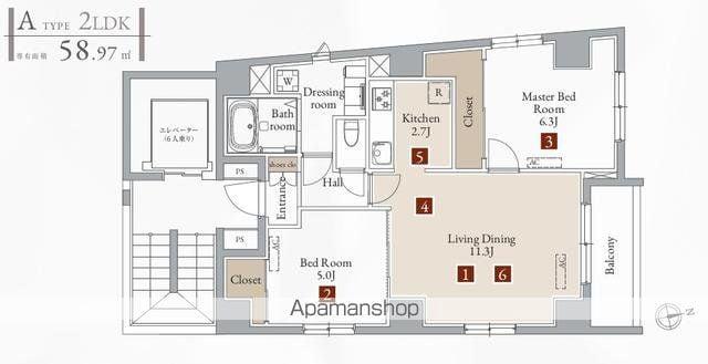 LIVEFLAT新中野(2LDK/2階)の間取り写真