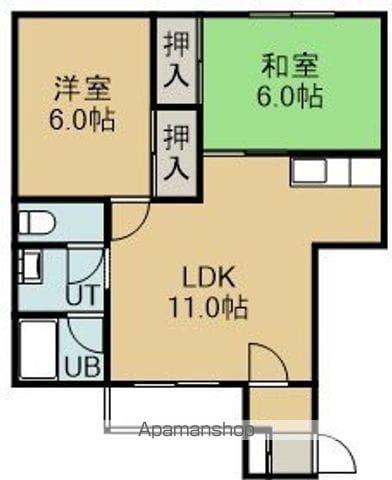 グリーンセゾンB棟(2LDK/2階)の間取り写真