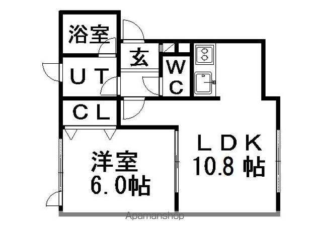 ロイヤルオーディンB棟(1LDK/1階)の間取り写真