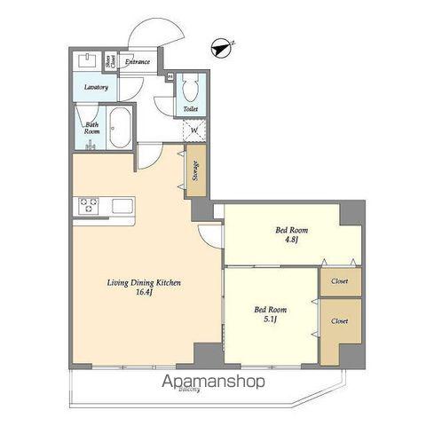 アルファコート亀戸2(2LDK/2階)の間取り写真