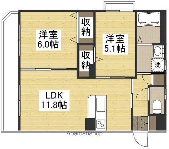 KIARA(2LDK/3階)の間取り写真