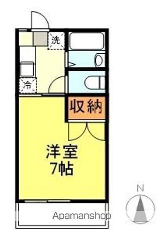 ハイツ渡辺B(1K/2階)の間取り写真
