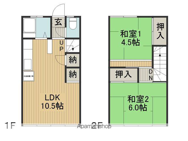 四賀ハウス4号棟(2LDK/1階)の間取り写真