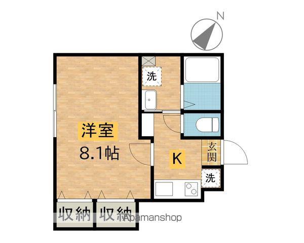 グランコート高尾町Ⅲ(1K/1階)の間取り写真