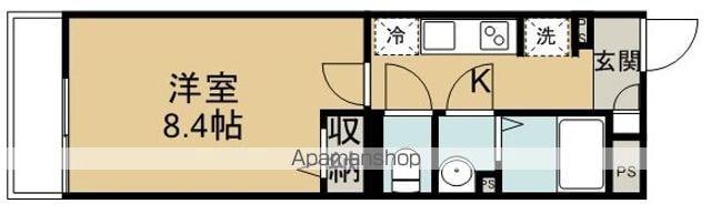 リブリ・若葉(1K/2階)の間取り写真