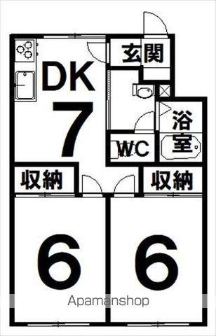 グランパルク西陵(2DK/2階)の間取り写真