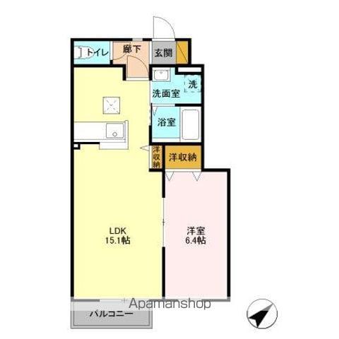 インレット(1LDK/1階)の間取り写真