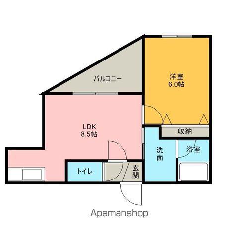 イーストコートⅠ(1LDK/2階)の間取り写真