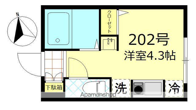 FERIO千住大橋駅前(ワンルーム/2階)の間取り写真