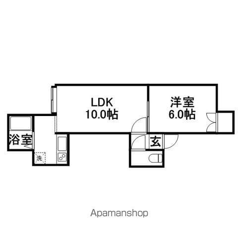 ルーラン北郷(1LDK/2階)の間取り写真