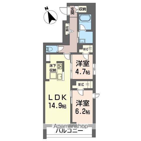シャーメゾンハレムサシノ マーリエ(2LDK/1階)の間取り写真