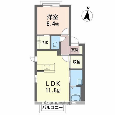 シャーメゾン和田(1LDK/2階)の間取り写真
