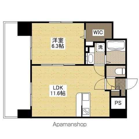 KATAYAMA BLDG 26(1LDK/13階)の間取り写真