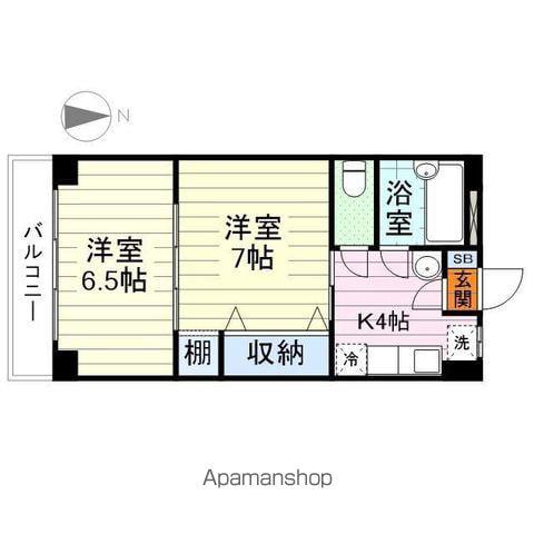 アーバンハイツ中野栄(2K/4階)の間取り写真