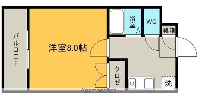 パピヨン箱崎(1K/2階)の間取り写真