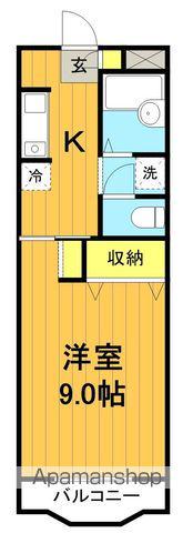 サンレント朝日(1K/2階)の間取り写真