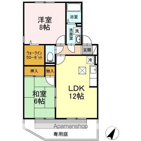 セジュール諸岡(2LDK/1階)の間取り写真