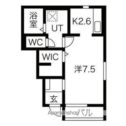 クレスト桜町(1K/1階)の間取り写真