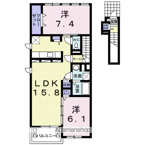 テラ フィオーレ2(2LDK/2階)の間取り写真