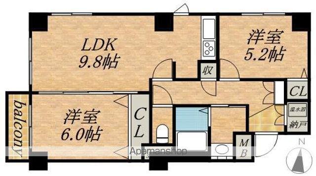 UURコート札幌南三条プレミアタワー(2LDK/9階)の間取り写真