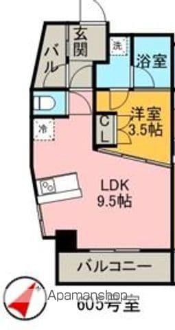 OAK VILLA HAKATA イーストⅡ(1LDK/6階)の間取り写真