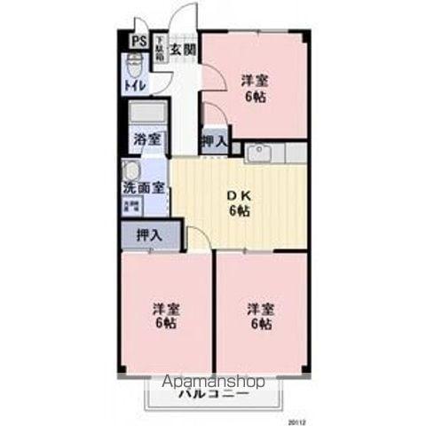 SURPLUS THREEキャッスルトマト(3DK/1階)の間取り写真